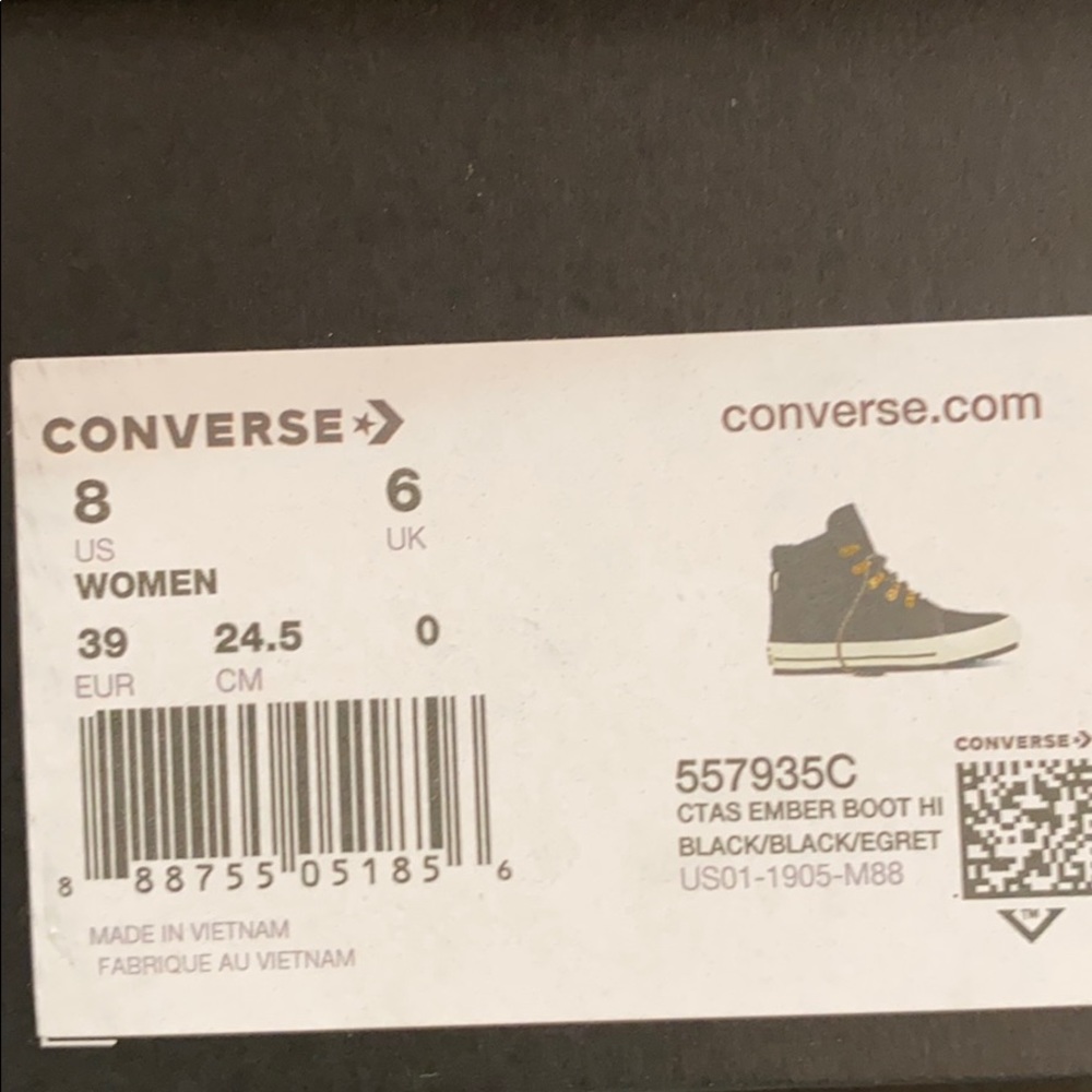 Converse Ctas Embers Boot Hi Suede Black W AUTHENT - Picture 8 of 8
